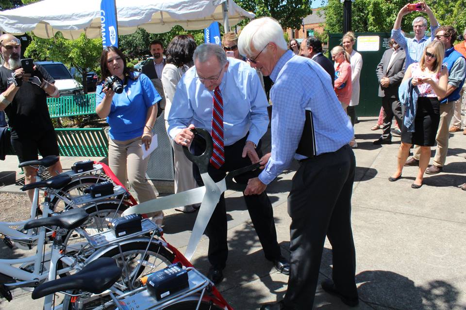 Pedal Corvallis Ribbon Cutting Ceremony - Dr. Mullins and Mayor Traber